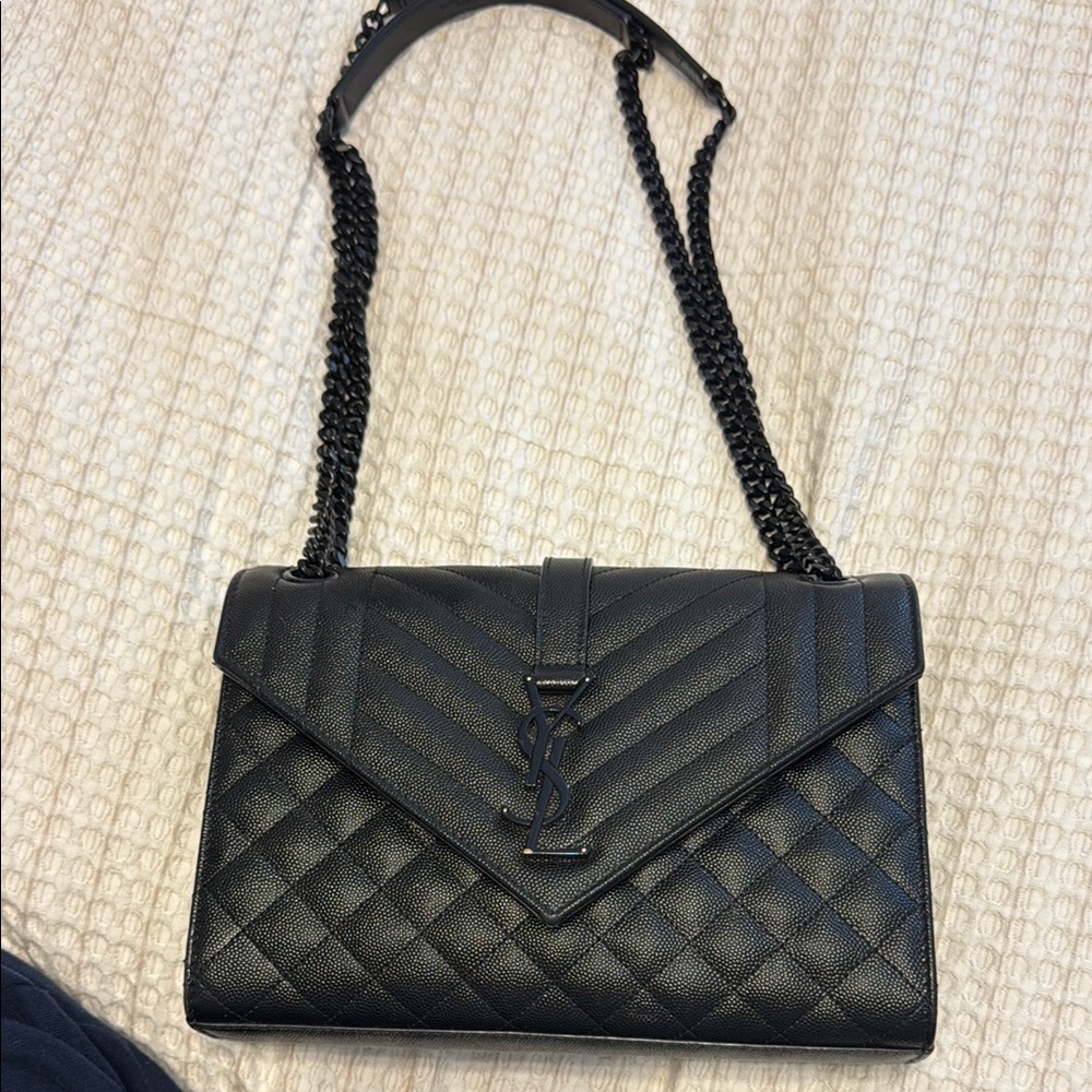 YSL Envelope Medium Quilted Leather Shoulder Bag